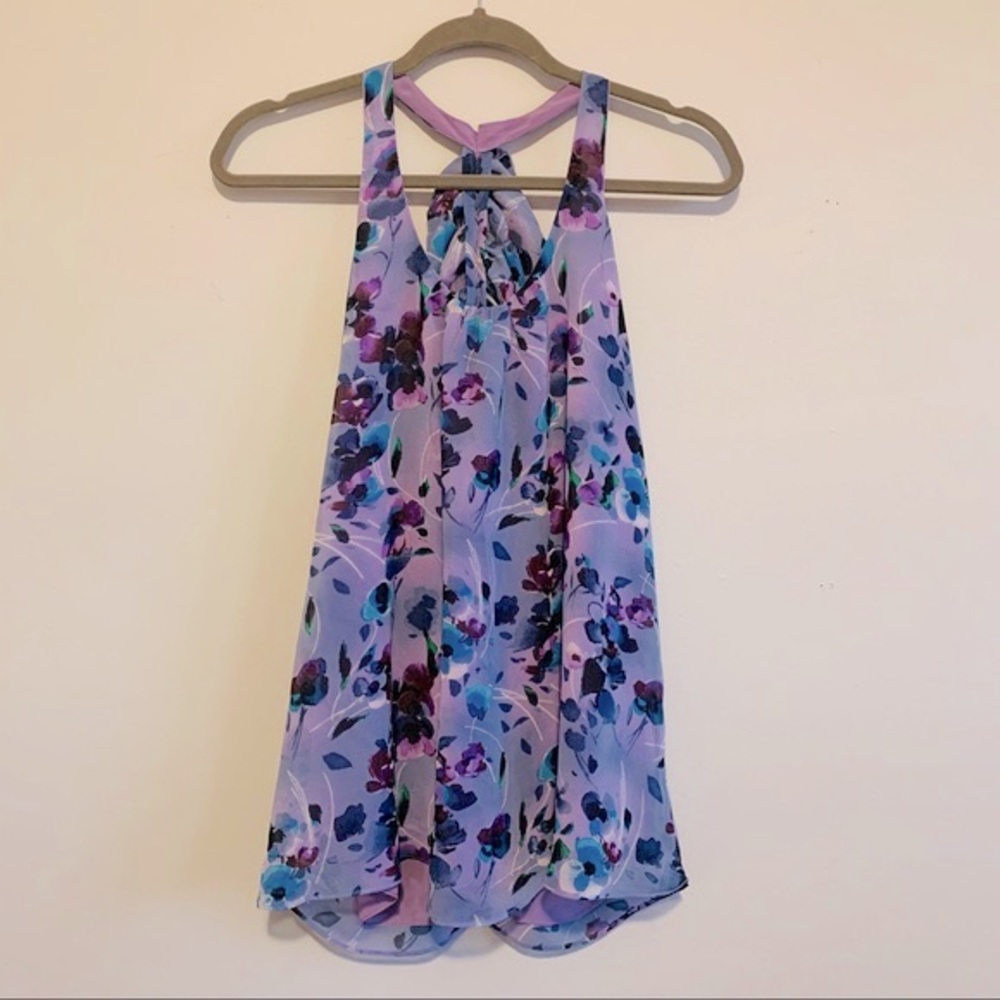 Tank Halter Floral Blouse Top
